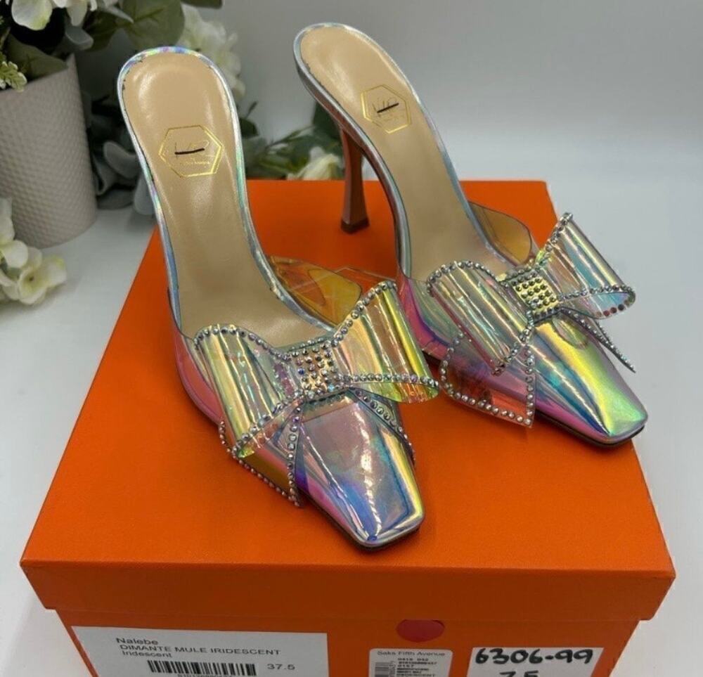 Women’s Nalebe diamanté iridescent mule, size 37.5 made in Italy